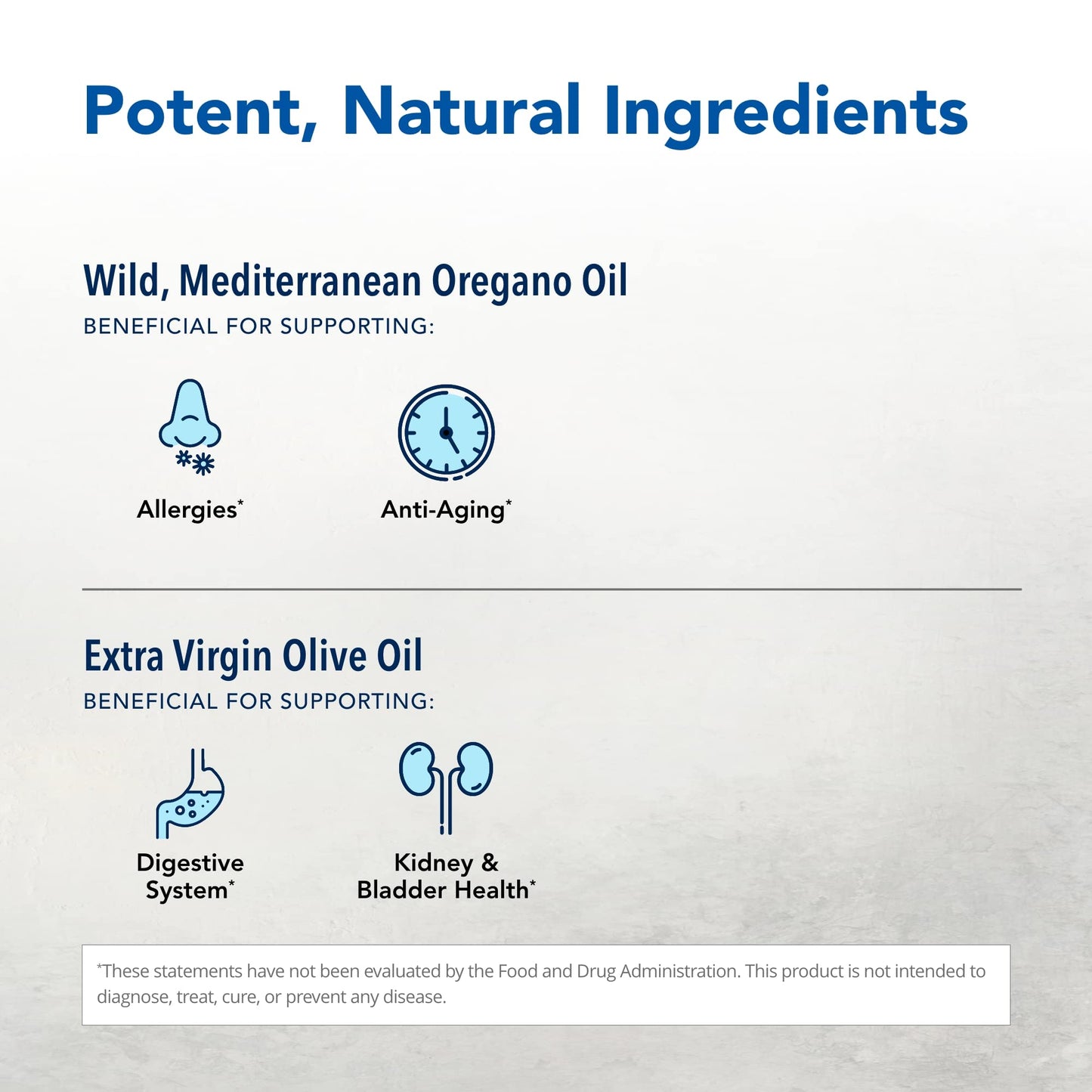 Supplement facts panel on the back of North American Herb And Spice oregano oil bottle