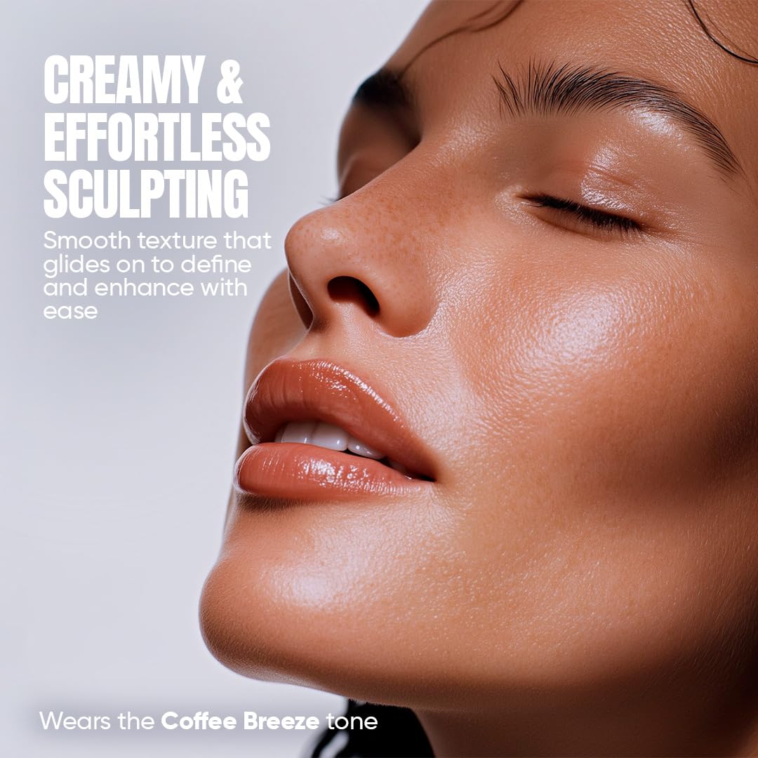 TOTEMICA matte face shaping makeup stick cap off showcasing the rich Coffee Breeze product bullet.