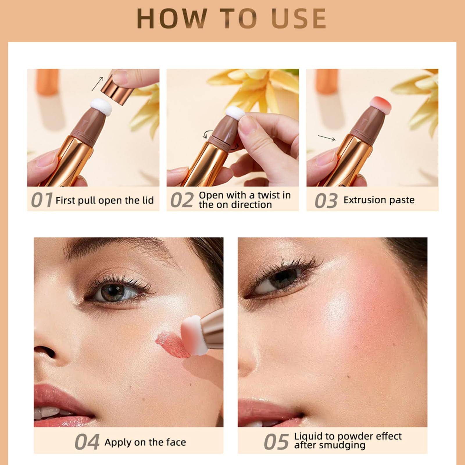 Waterproof and long lasting performance demonstration of the cream contour formula.