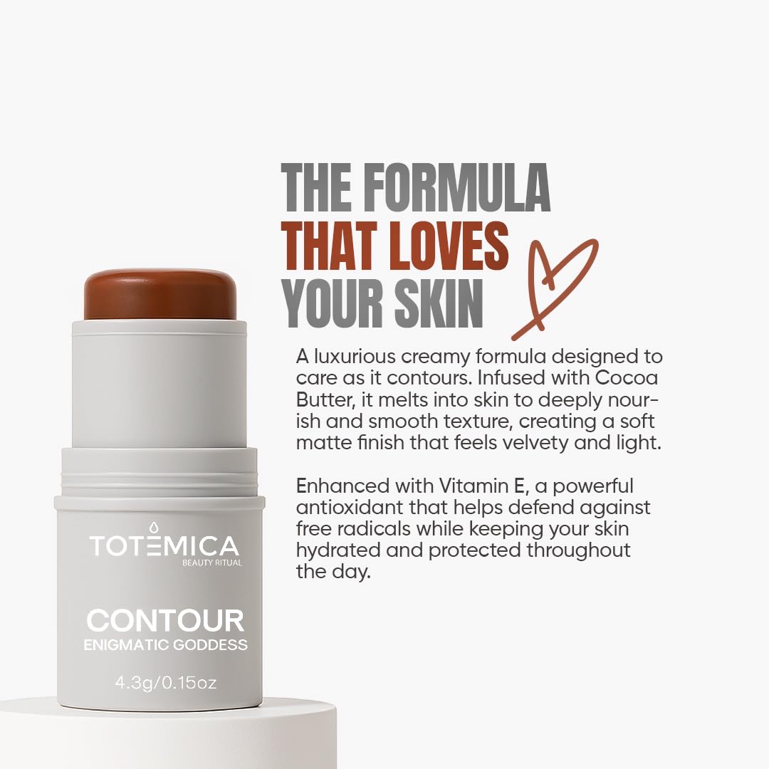 Authentic USA imported TOTEMICA cosmetics blending smoothly on skin for natural jawline definition.