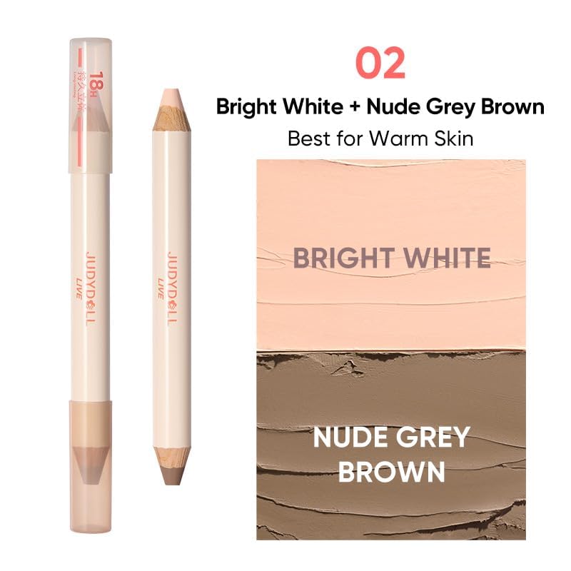 Judydoll 2 in 1 cream contour and highlighter stick uncap view displaying both shades.