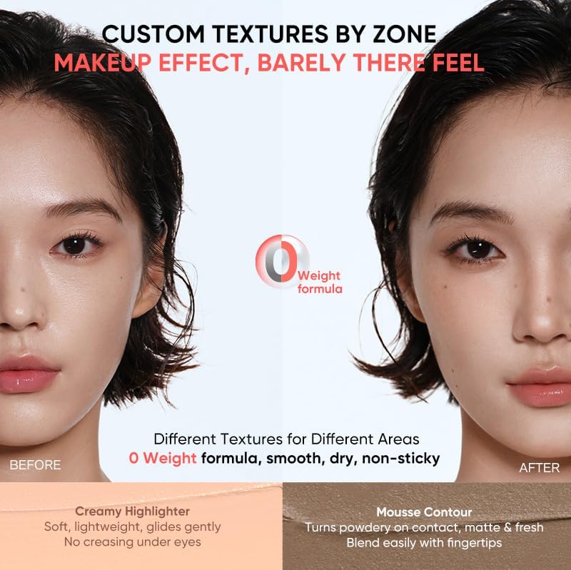 Step by step face sculpting guide using the Judydoll dual ended contour stick.