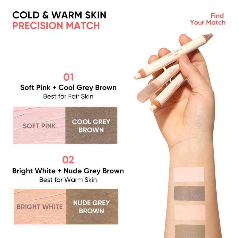 Judydoll long wear waterproof contour duo stick showing sweat proof texture performance.