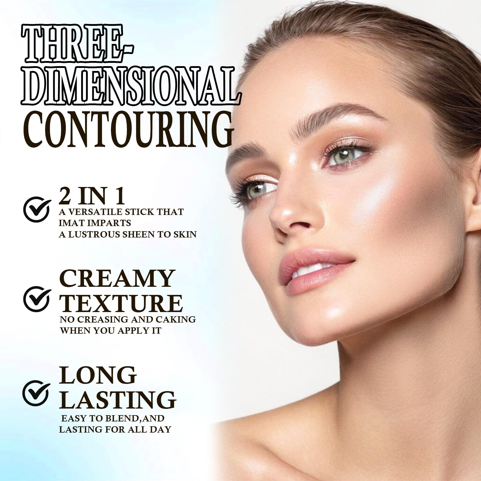 Close up shot of the cold grey cream bronzer side showing its smooth texture for nose contouring.