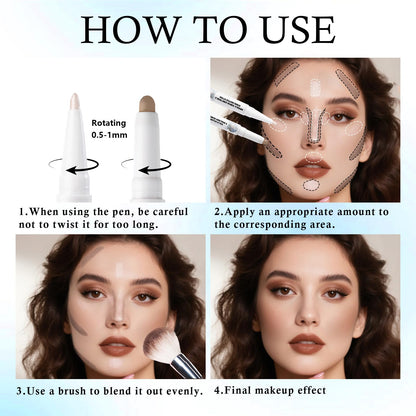 Packaging and cap details of the portable Flortte Glass Sea Collection highlight and contour pen.