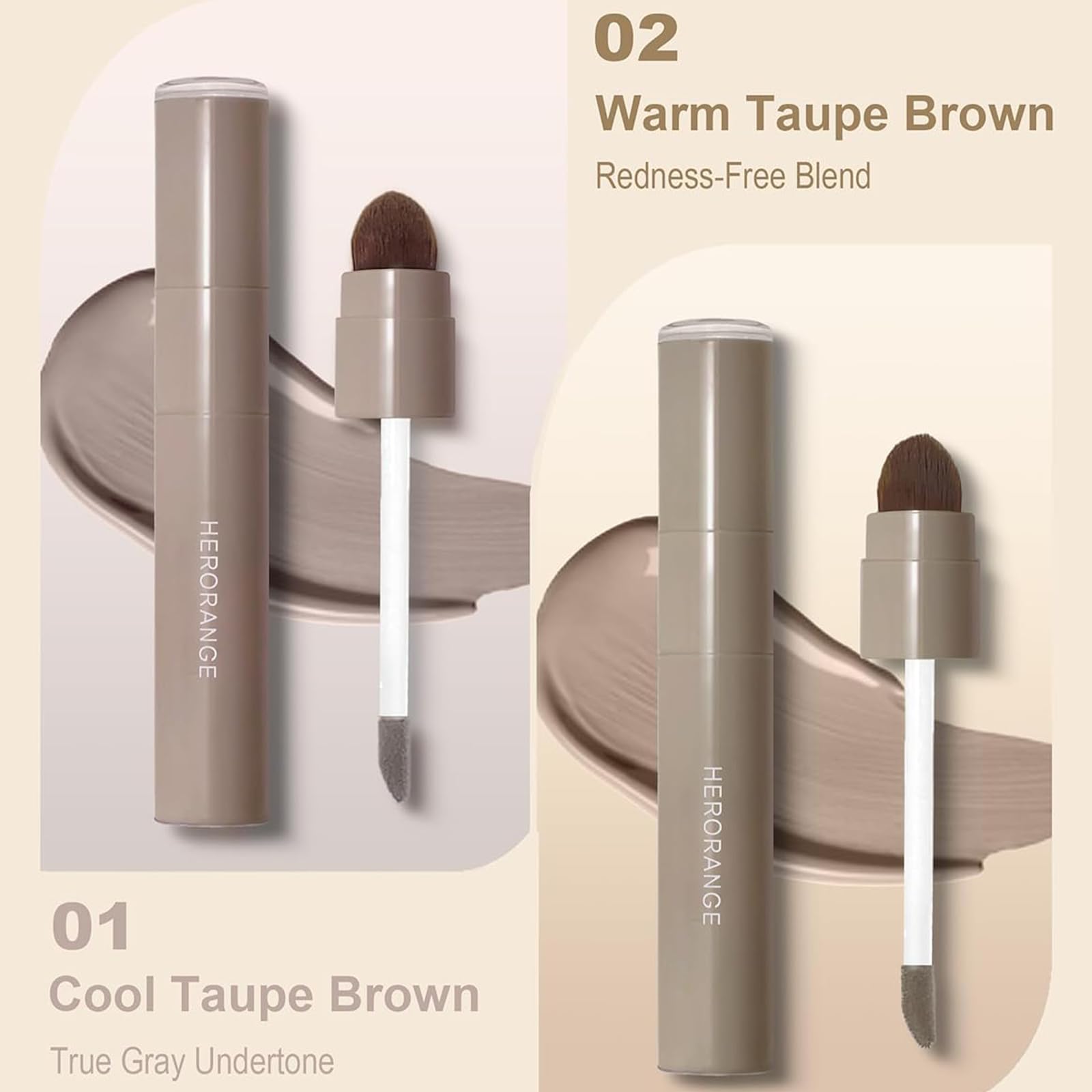 Two pieces of HJXUQIME face sculpting makeup sticks showing the brown and grey shade varieties.