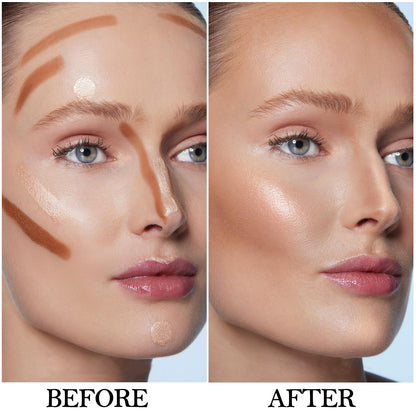 Matte bronzer stick open showing the smooth creamy makeup texture for face sculpting.