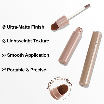 Side-by-side comparison of the HJXUQIME cool taupe contour blend versus a traditional warm orange bronzer.