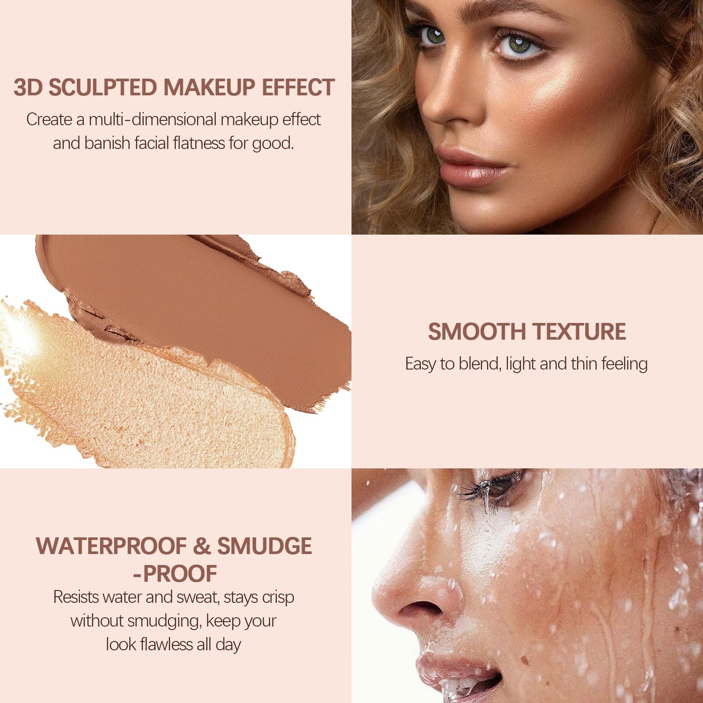 Blendable cream contour makeup stick showing its travel friendly compact design.
