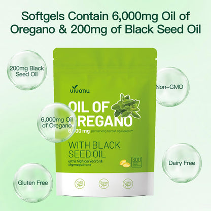 Side view of VivoNu black cumin seed oil softgels container showing manufacturing details.