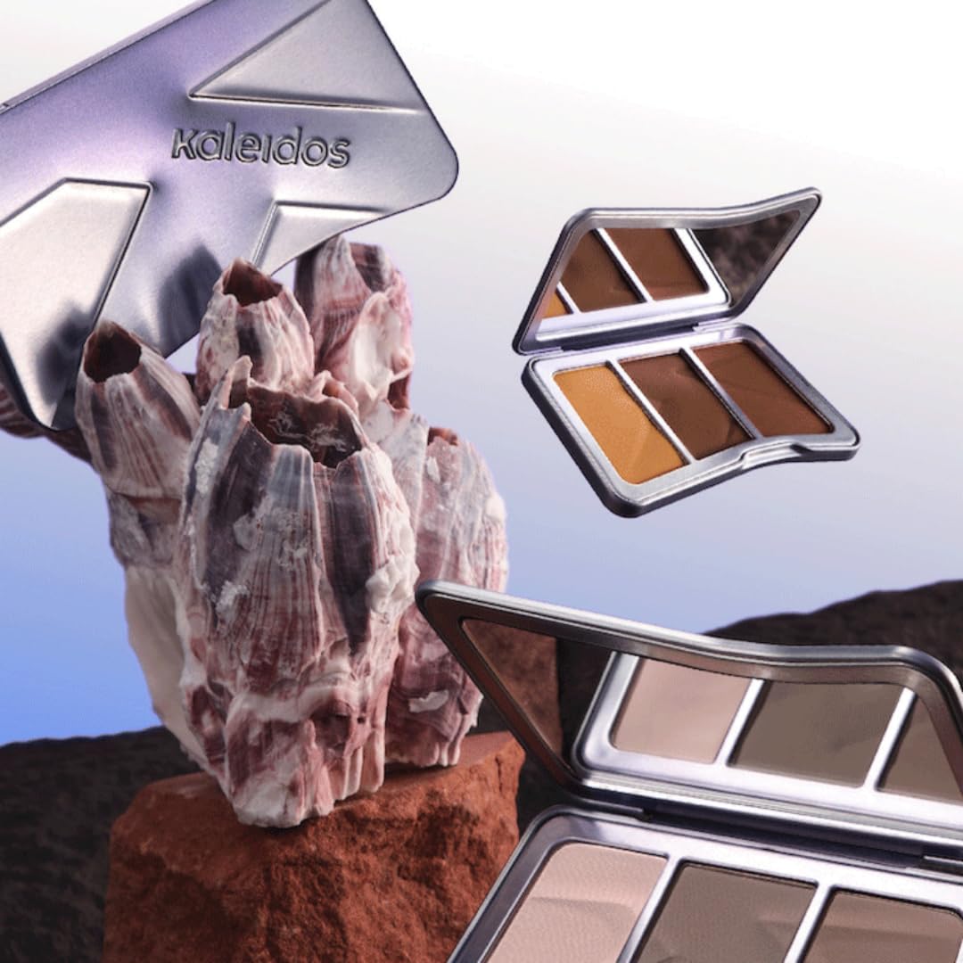 Kaleidos matte face sculpting powder palette in S01 Light close-up texture