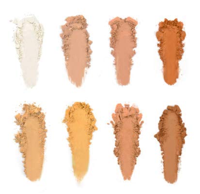 Close up shot of the silky pressed powder textures in the KAB authentic makeup palette