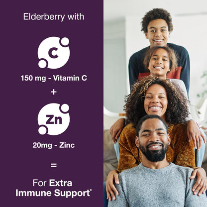 Sandhu's nutrition elderberry 6-in-1 synergistic blend packaging showing third-party tested seal