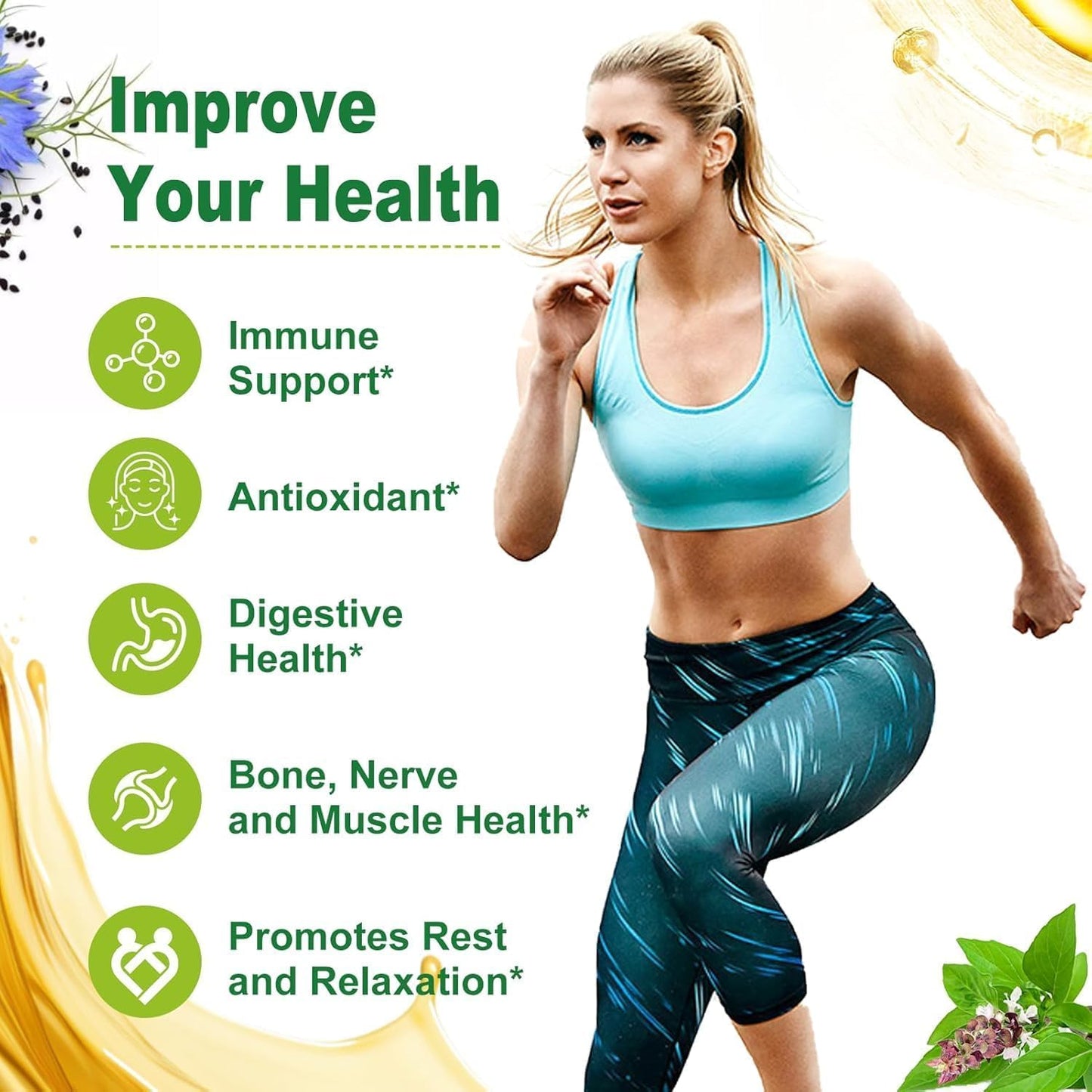 Nature's Live non-GMO gluten-free immune health supplement nutritional label