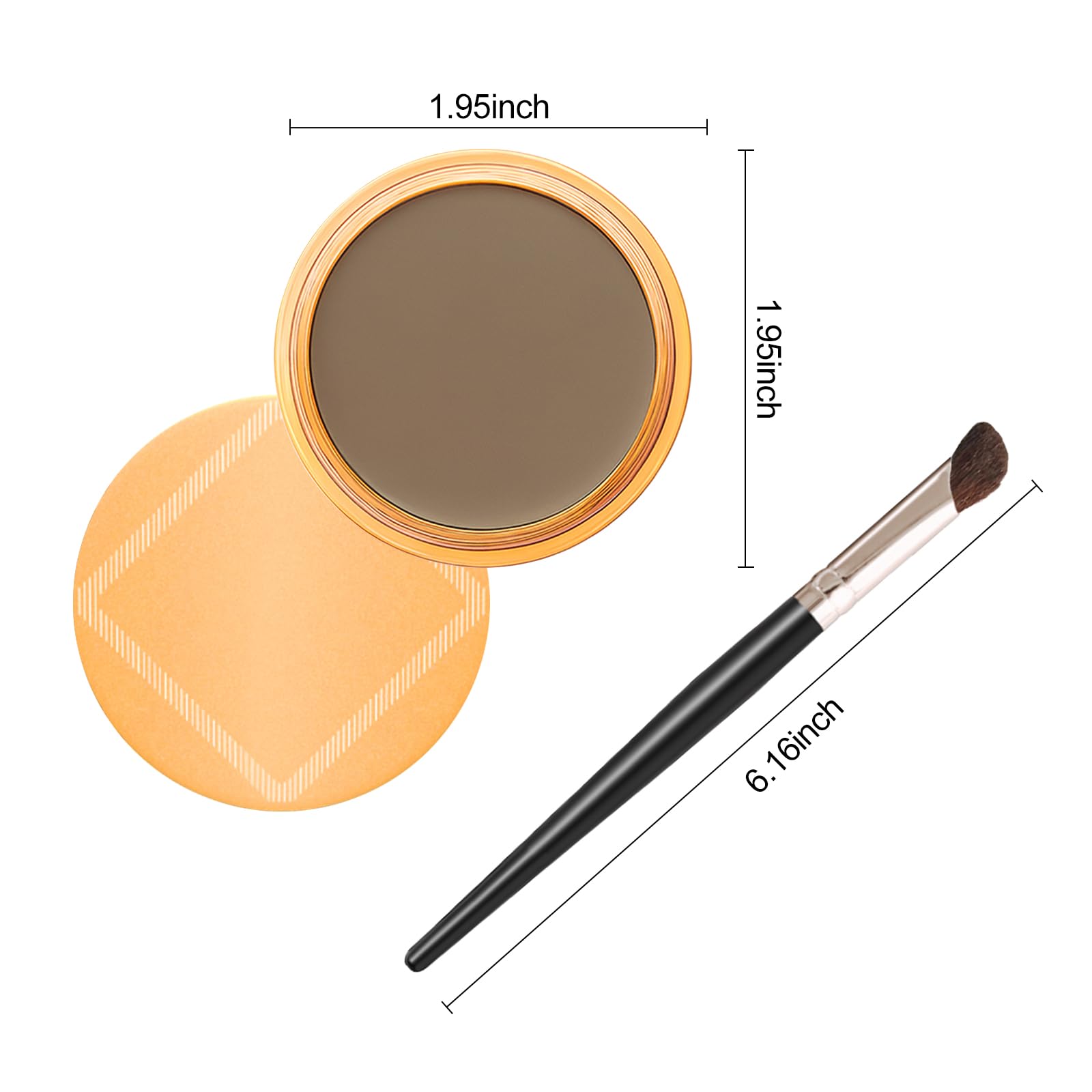 Packaging details and dimensions of Erinde 02 Gray Brown cool toned contouring stick.