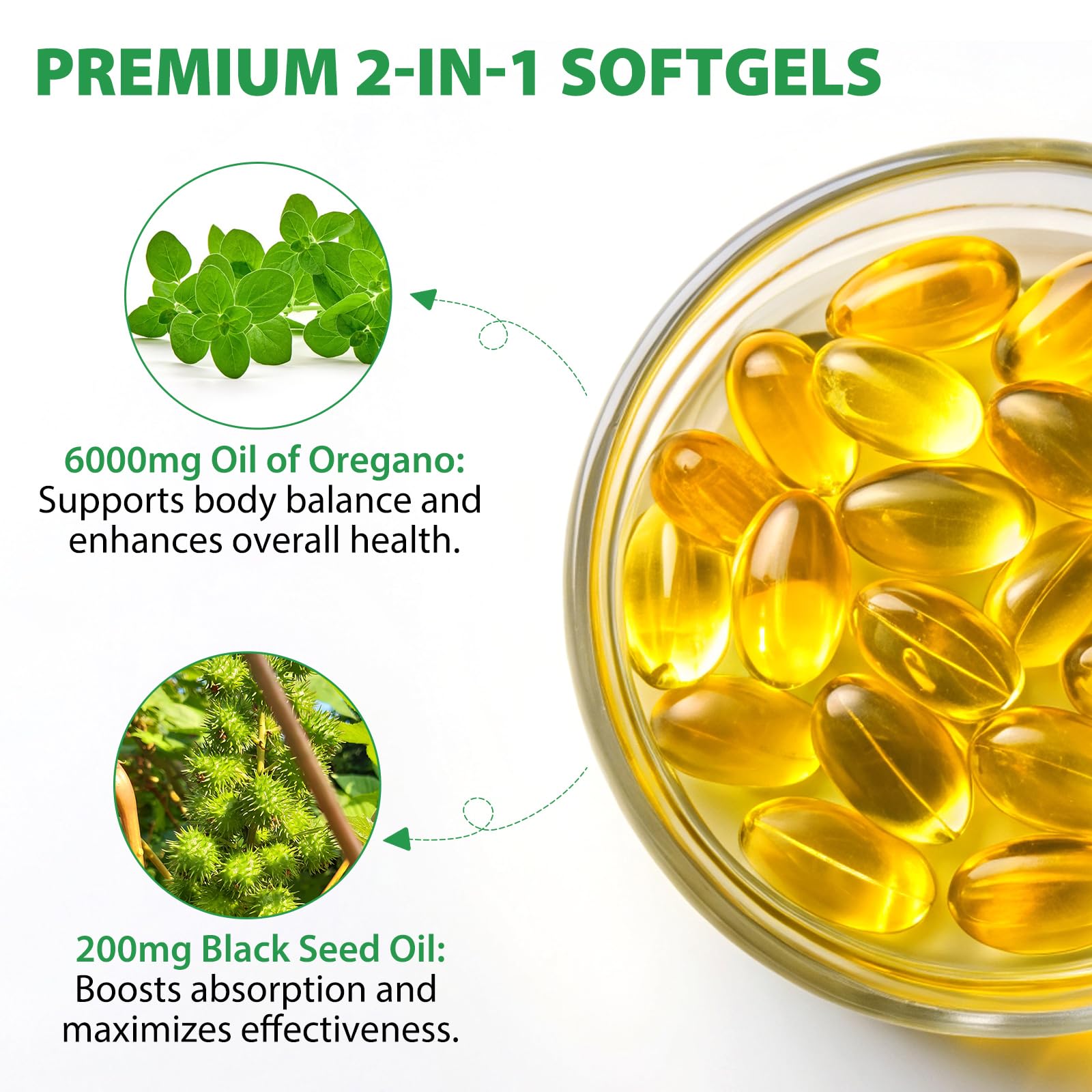 Flasture dietary supplement bottle displaying six thousand milligram potency information label.