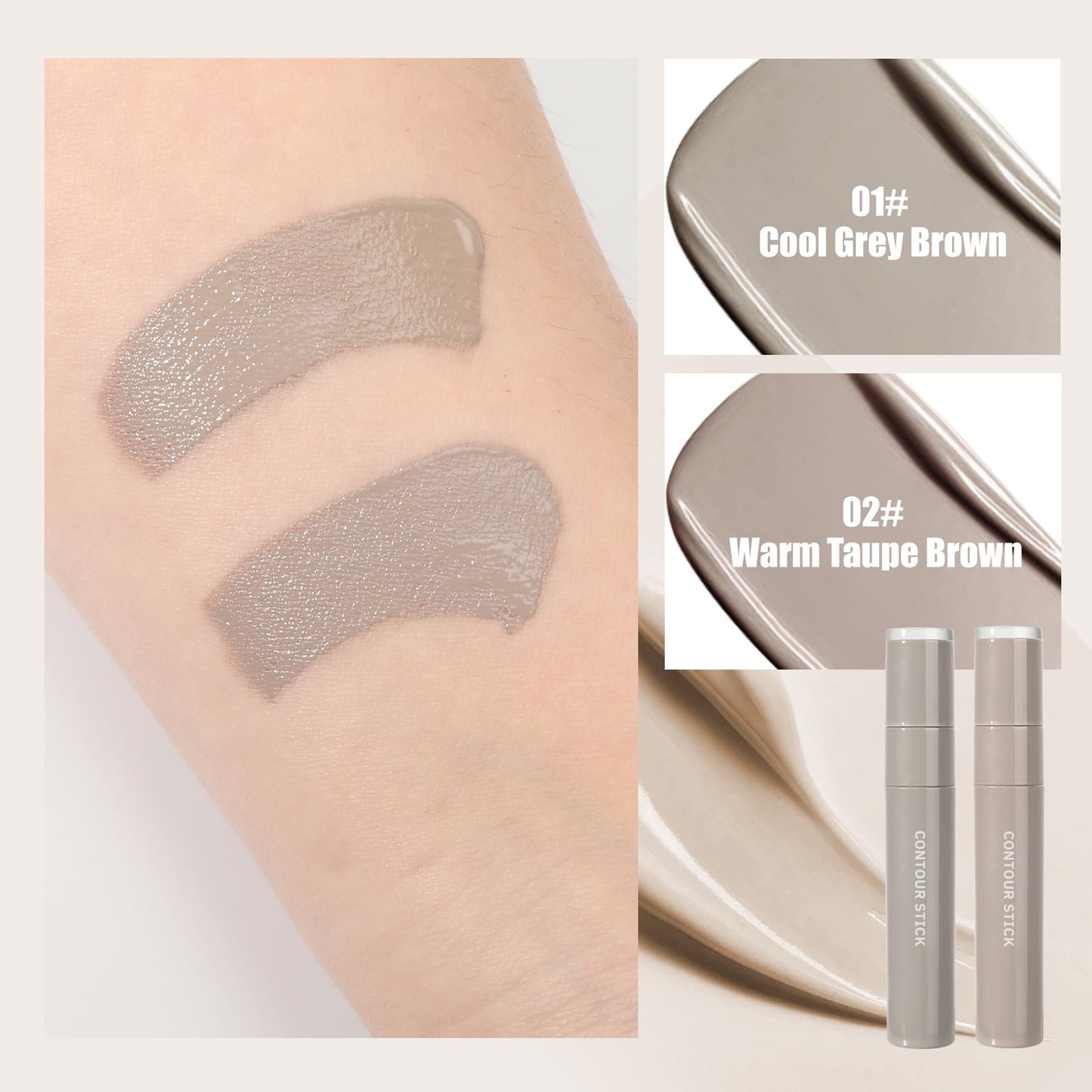 Close up view of the built in blending brush on the LYBHDAFA liquid contour makeup stick.