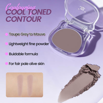 Noerrors cool toned grey pressed powder palette open with mirror