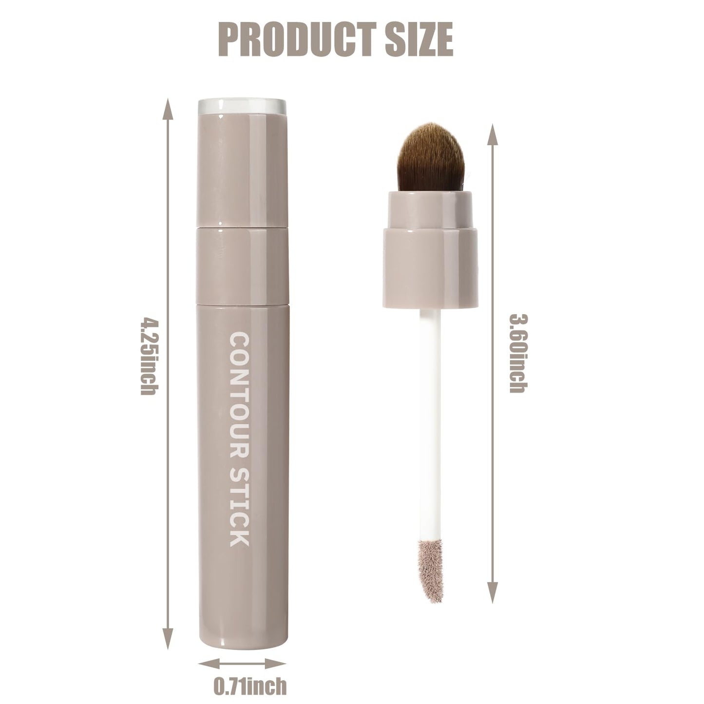 Before and after makeup transformation using the LYBHDAFA cool toned liquid contour stick for natural shadows.