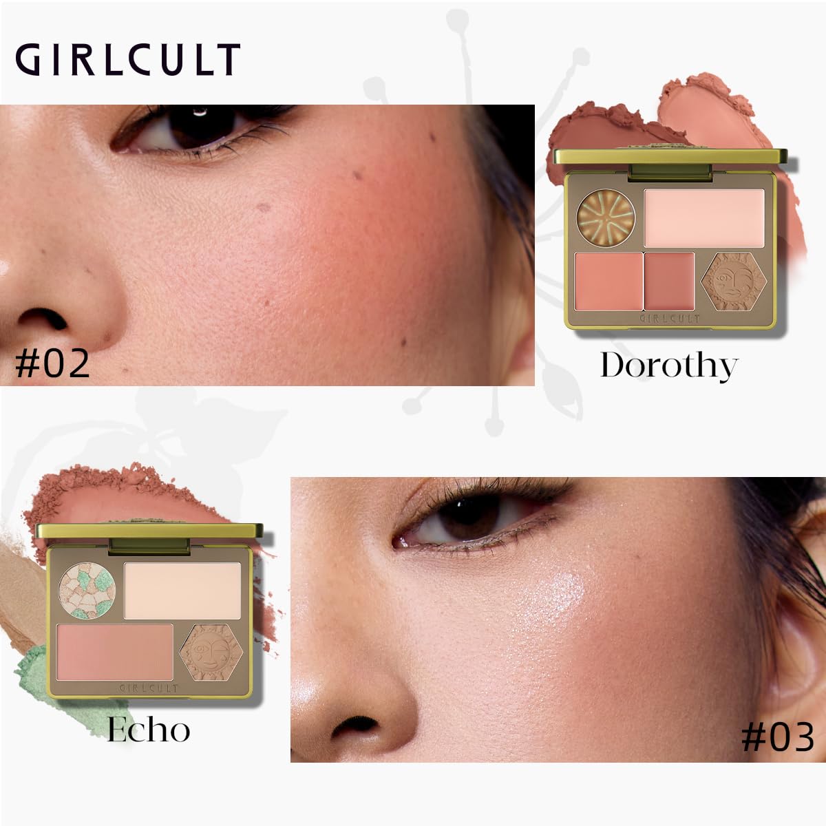 GIRLCULT Jianghu Series 04 Polaris makeup palette being used for a complete daily face look.