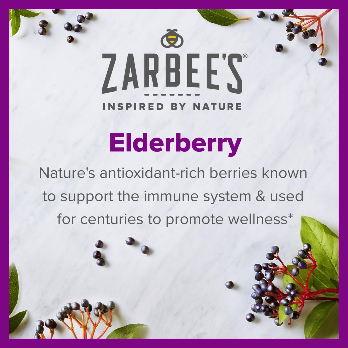 Close up of Zarbee's berry flavored immune support gummies