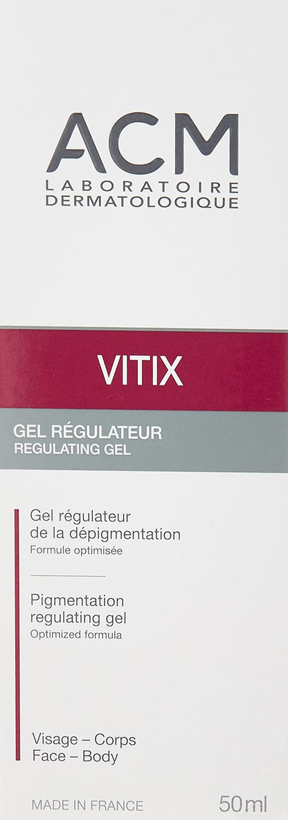 ACM Vitix Regulating Gel packaging showing authentic imported skincare details