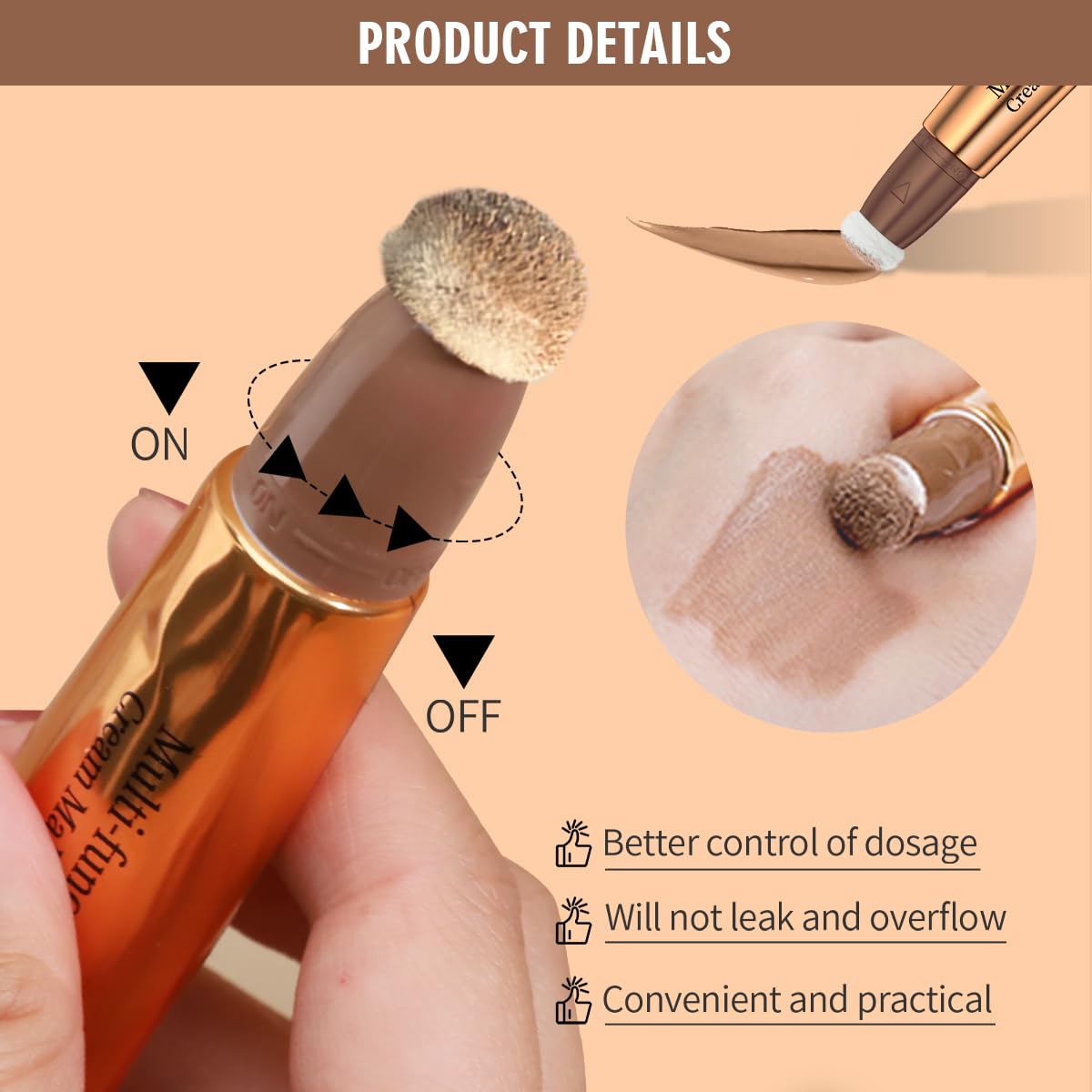 Creamy swatches of HOUSN QIC liquid bronzer stick showing the natural matte texture