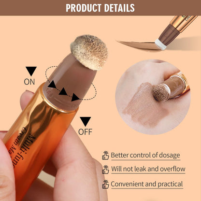 Creamy swatches of HOUSN QIC liquid bronzer stick showing the natural matte texture