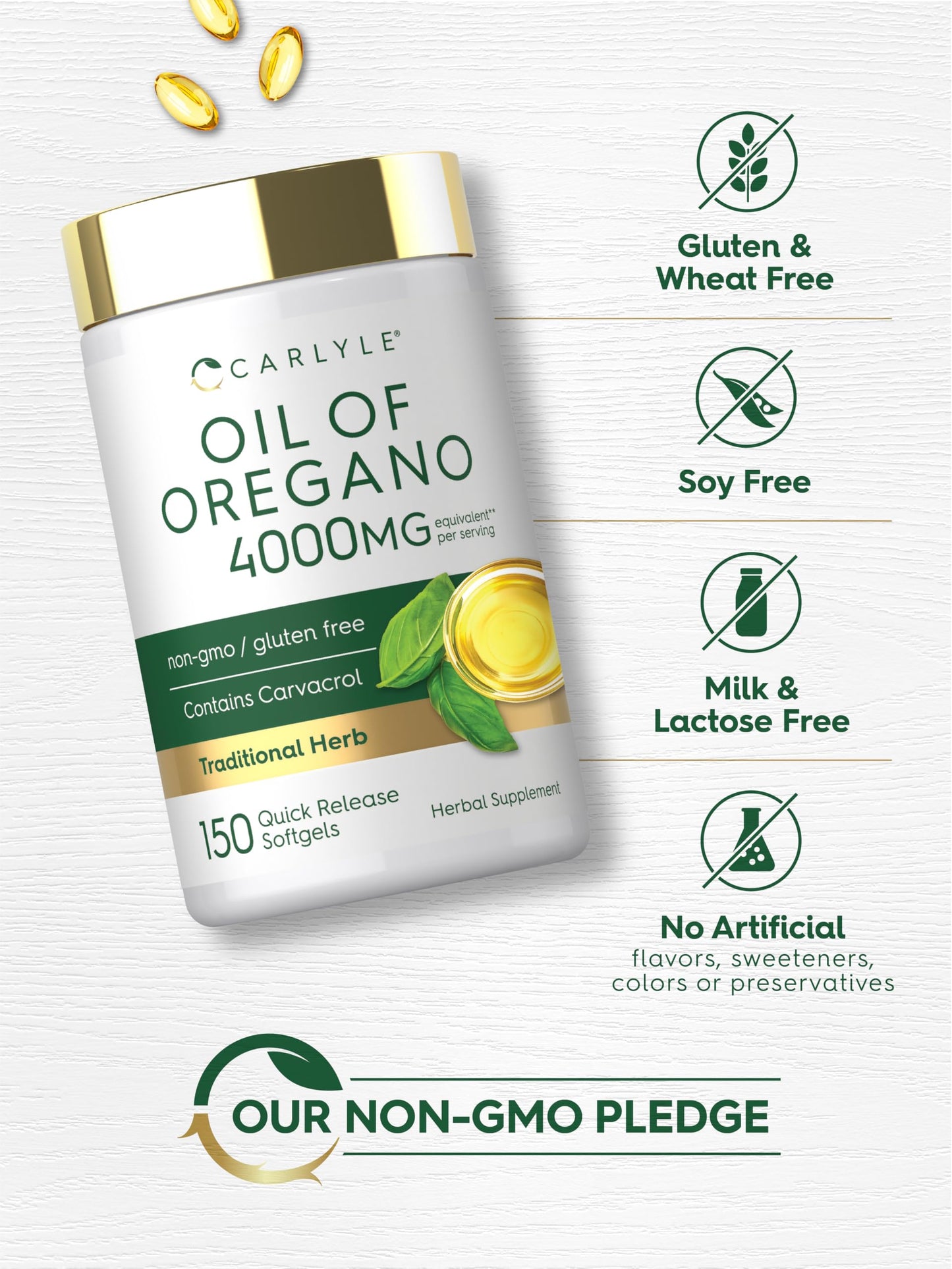 Carlyle nutritionals wild harvest oregano oil premium wellness supplement packaging