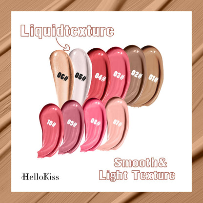 HOUSN QIC liquid contour stick in 01 Light Beige shade being blended out with a makeup brush