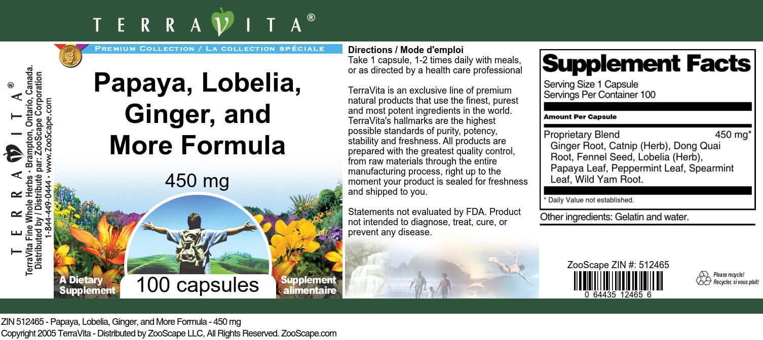 Side view of Terravita digestive supplement bottle