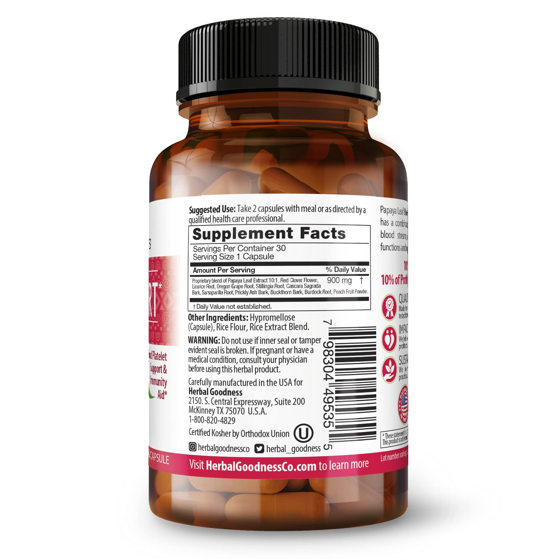 Herbal Goodness 30 veggie capsules bottle lifestyle shot