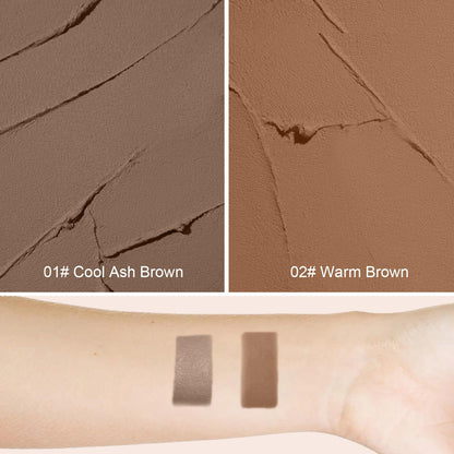 Okerker 01 Cool Ash Brown contour stick swatched on fair skin demonstrating the grey undertone shadow effect.