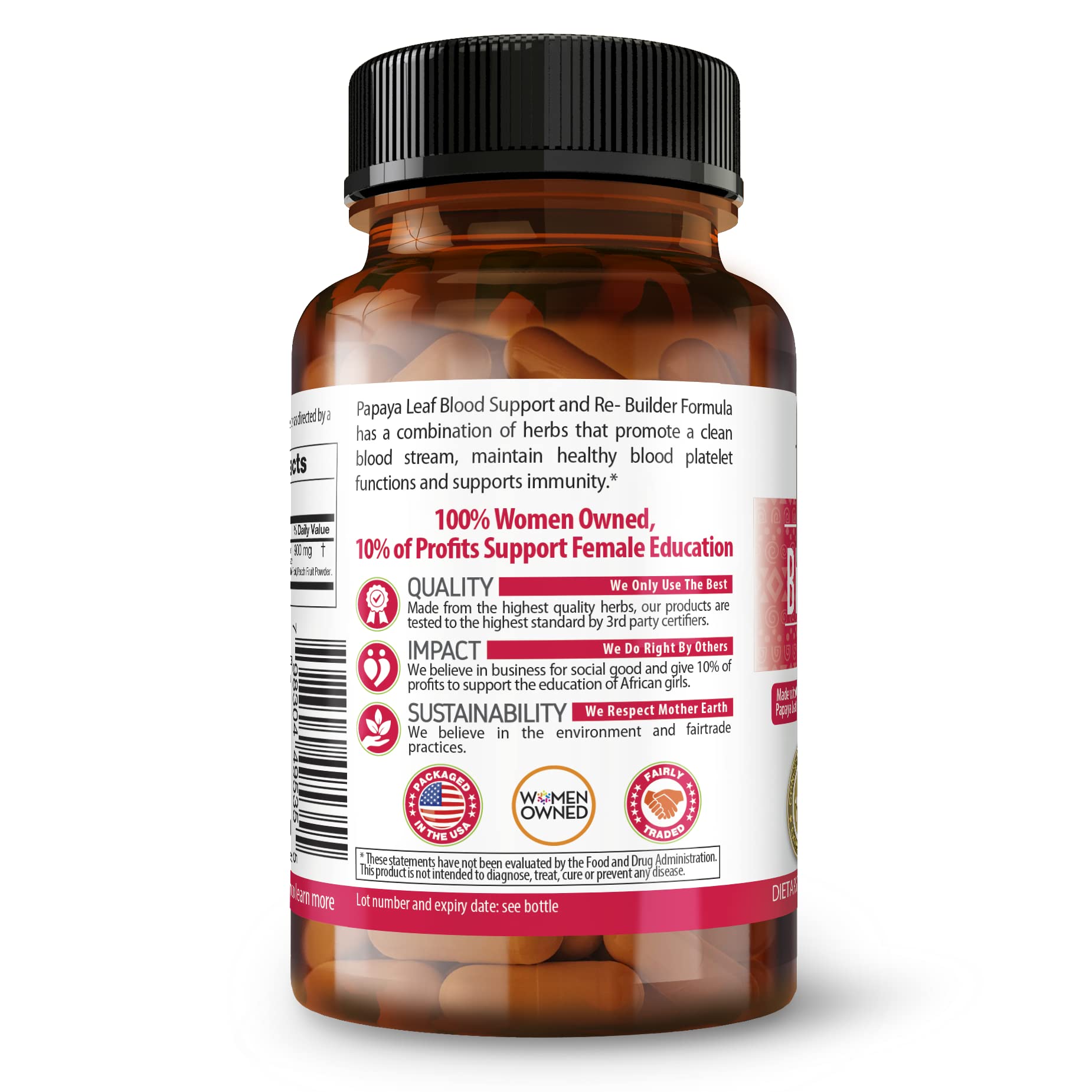 Authentic USA imported papaya leaf blood support supplement