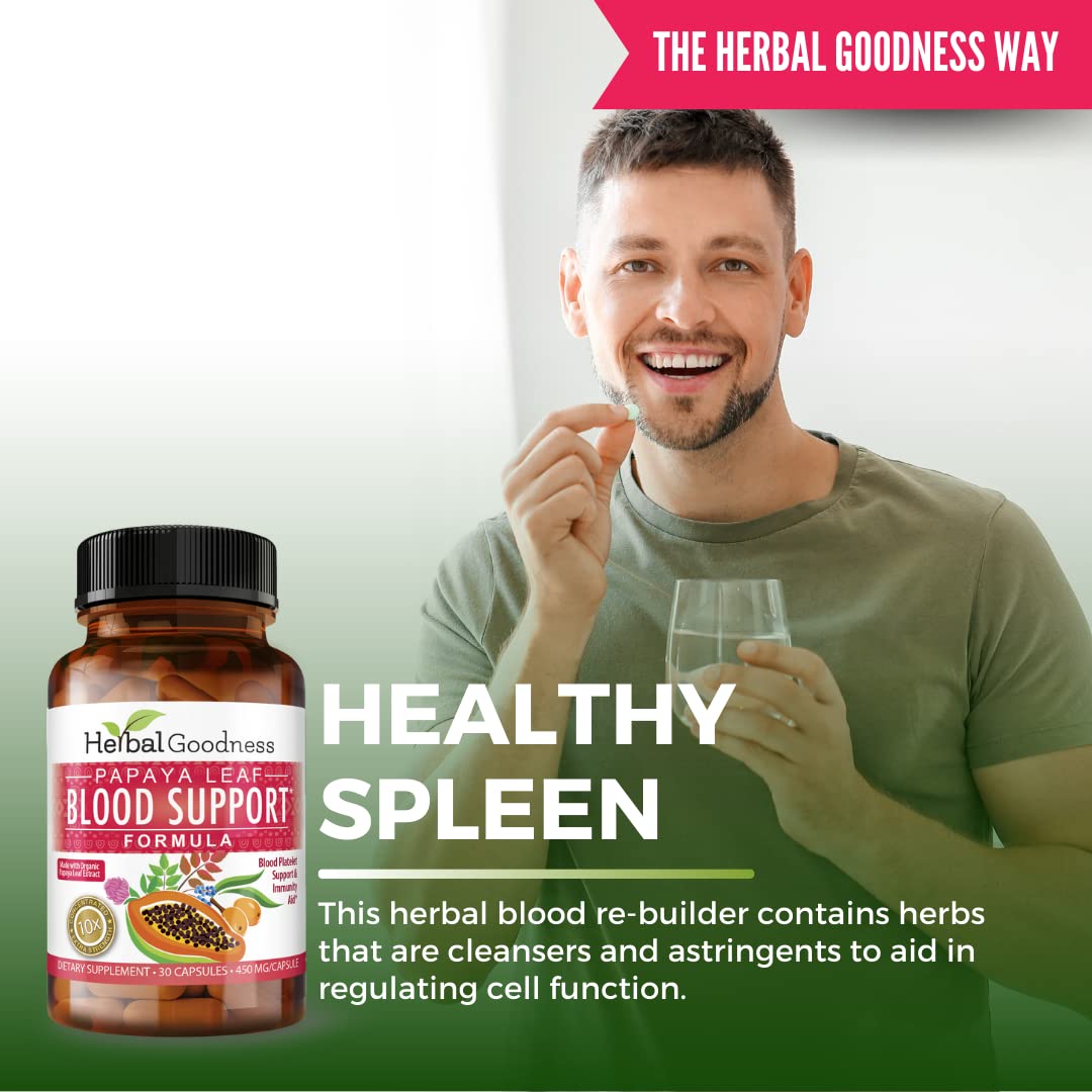 Herbal Goodness blood support formula supplement packaging
