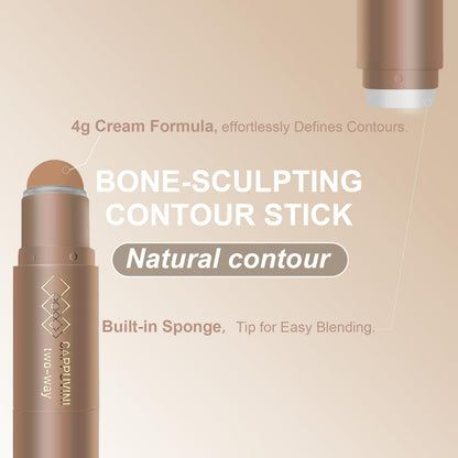 Okerker contour stick 01 Cool Ash Brown package standing upright on a clean minimalist vanity background.