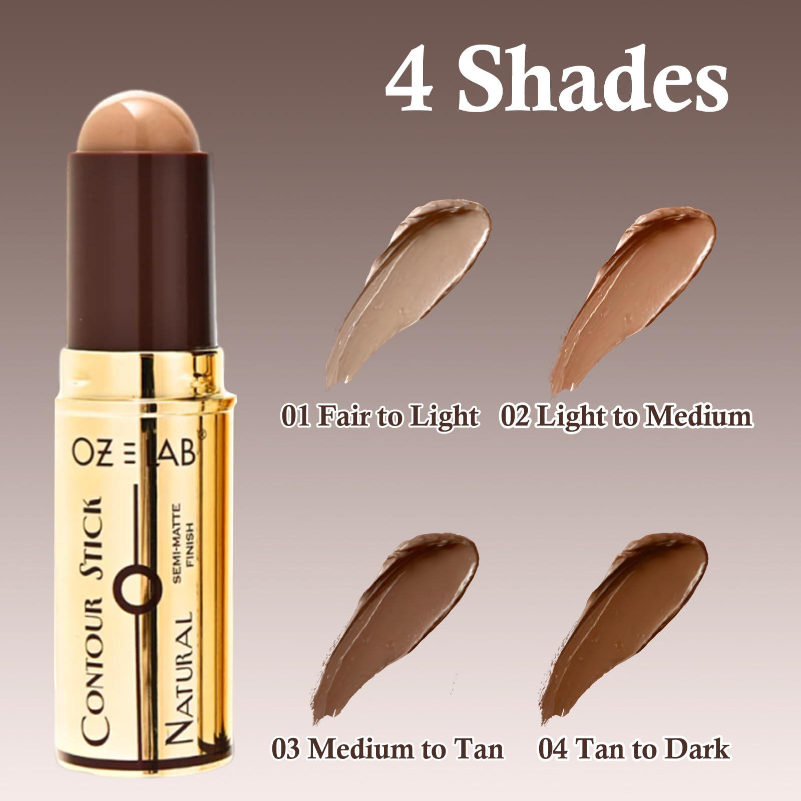 Swatches of the blendable semi matte contour formula on light skin