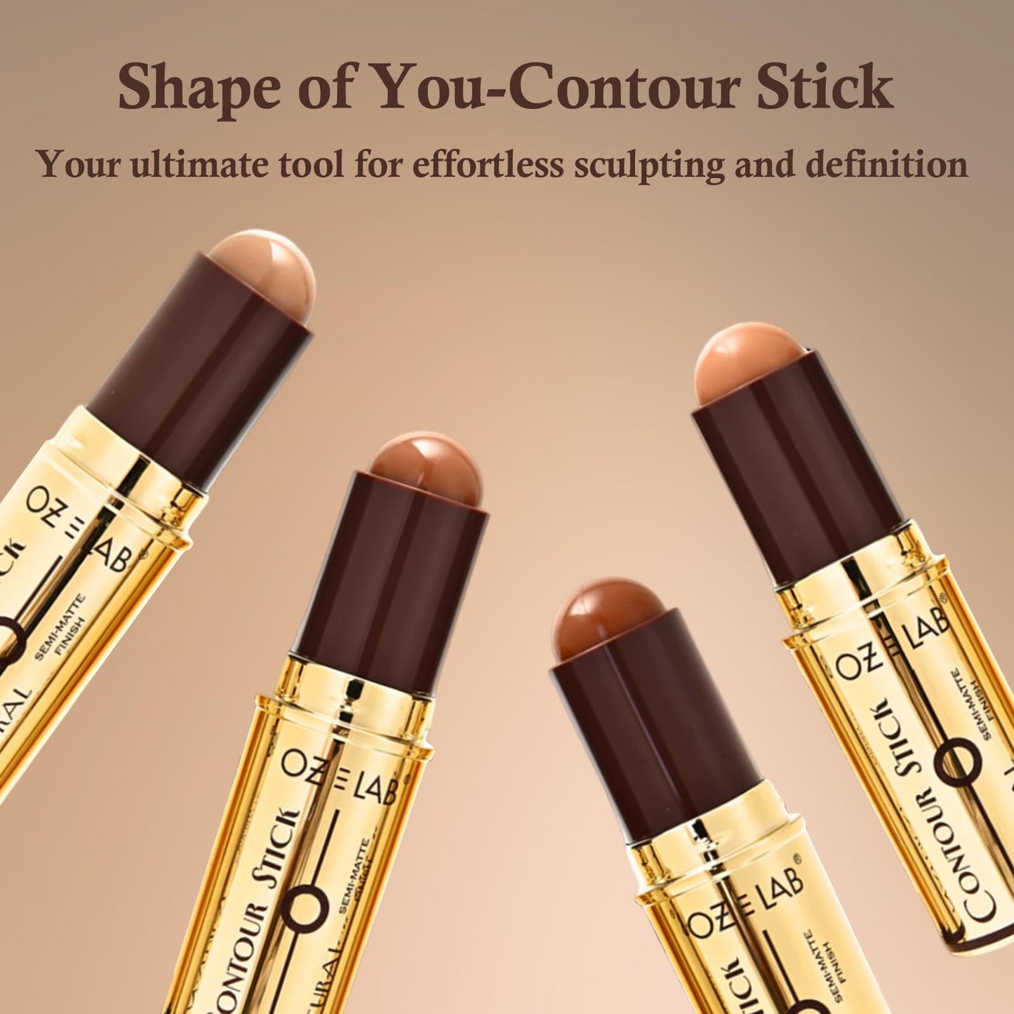 Compact twist up design of the OZ LAB travel friendly bronzer stick