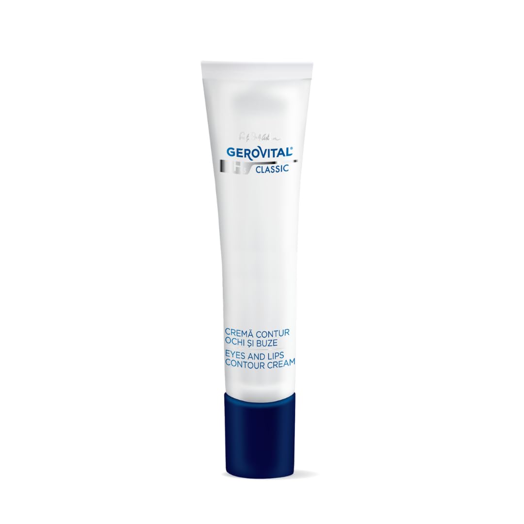 Gerovital 15 millilitres eye and lip cream packaging displaying active ingredients