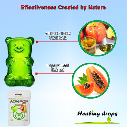 Side profile of Healing Drops wellness supplement bottle