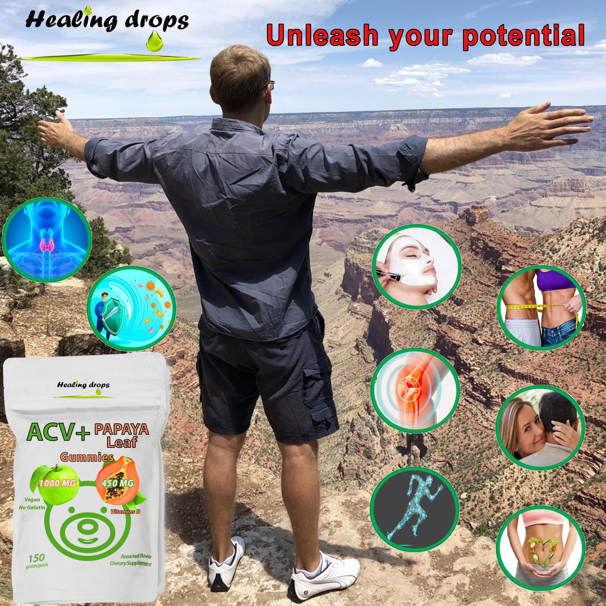 Healing Drops USA imported health supplement packaging