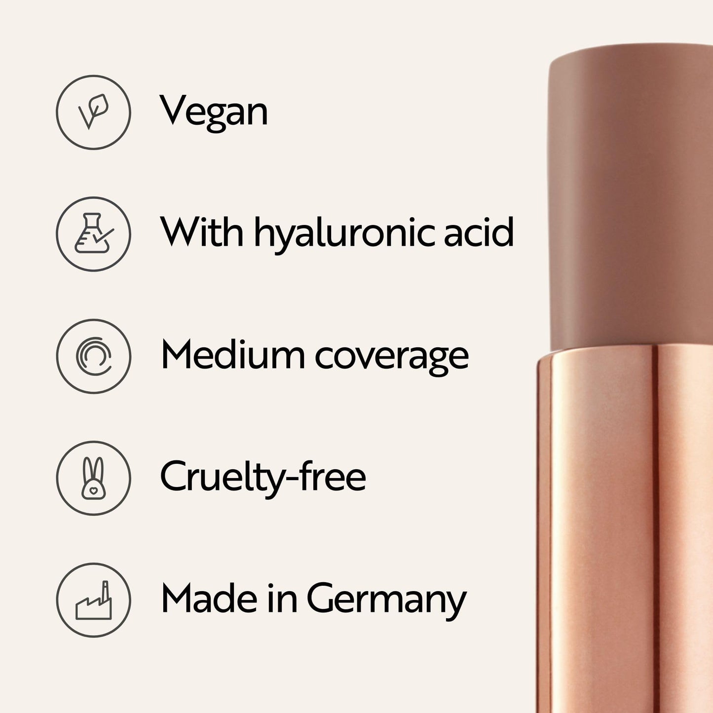 Side view of the portable M. Asam Magic Finish contouring makeup stick.