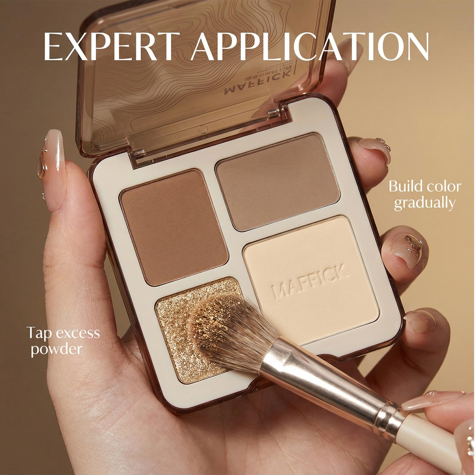Veecci V2 Peach Mist face lift plate open displaying contouring and highlighting shades