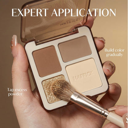 Veecci V2 Peach Mist face lift plate open displaying contouring and highlighting shades