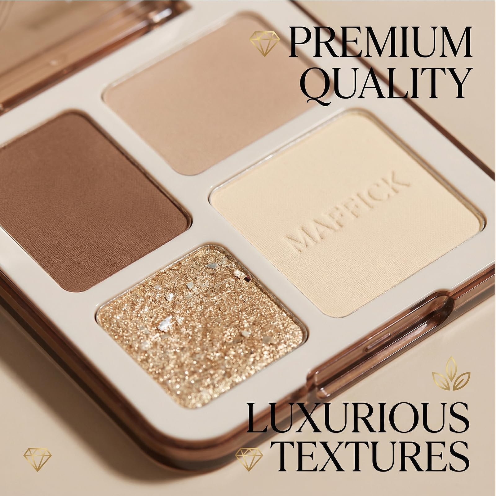 Korean natural glow makeup powder palette close up detailing texture of the blush and bronzer