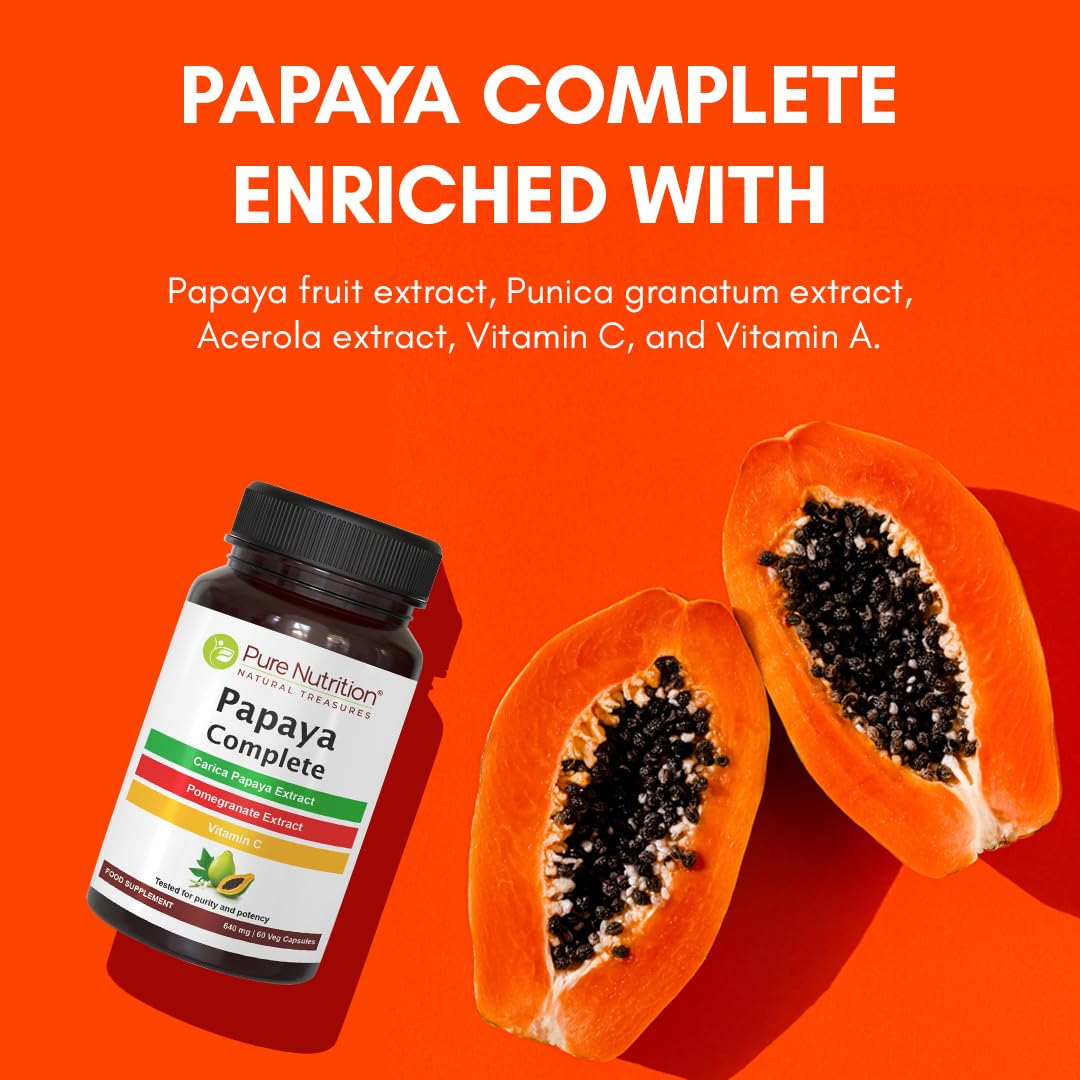 Side view of Pure Nutrition Papaya Complete capsule packaging
