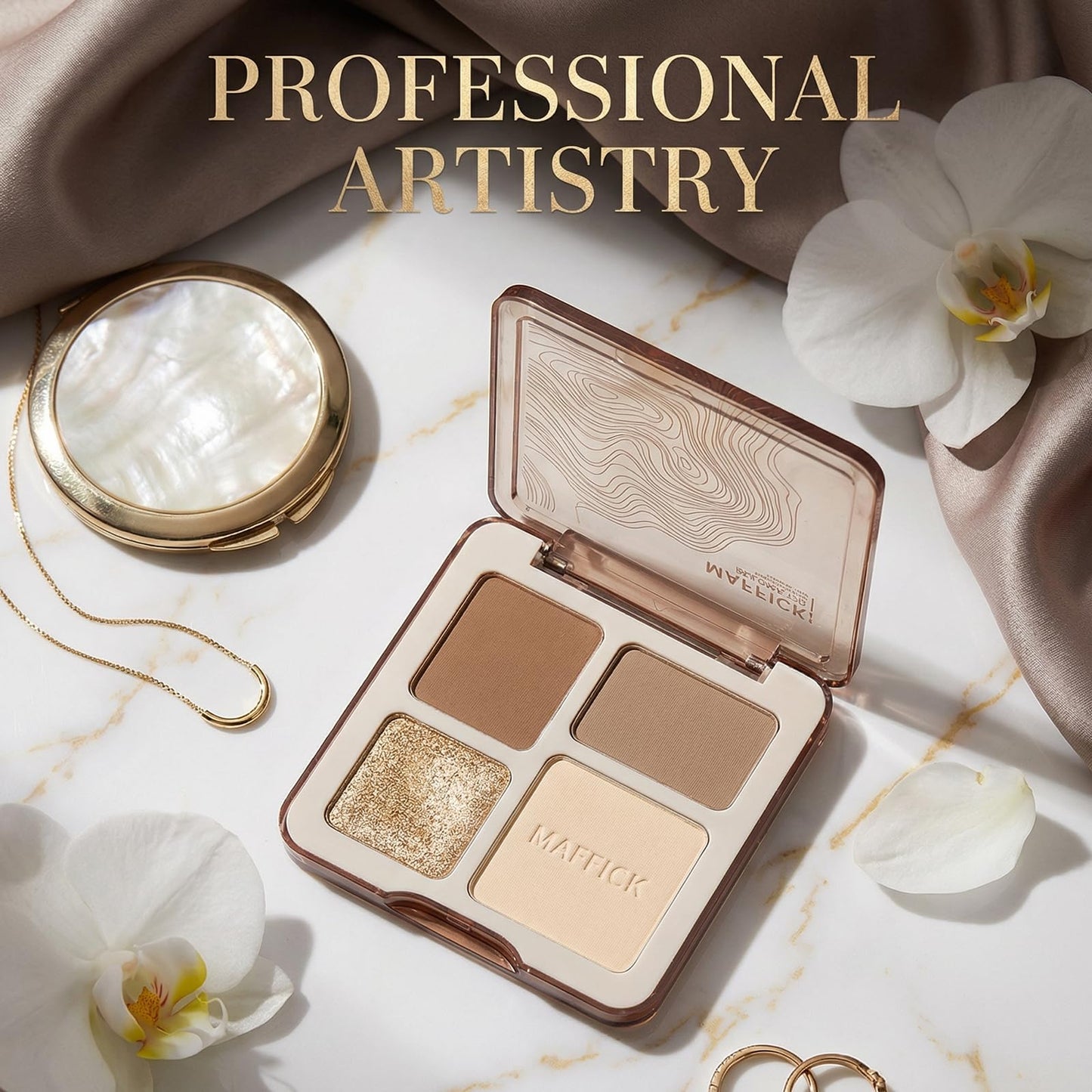 Swatches of the non greasy four shade shading and illuminator compact on natural skin