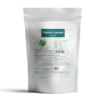 Close up of AyurForest Carica Papaya leaf powder texture