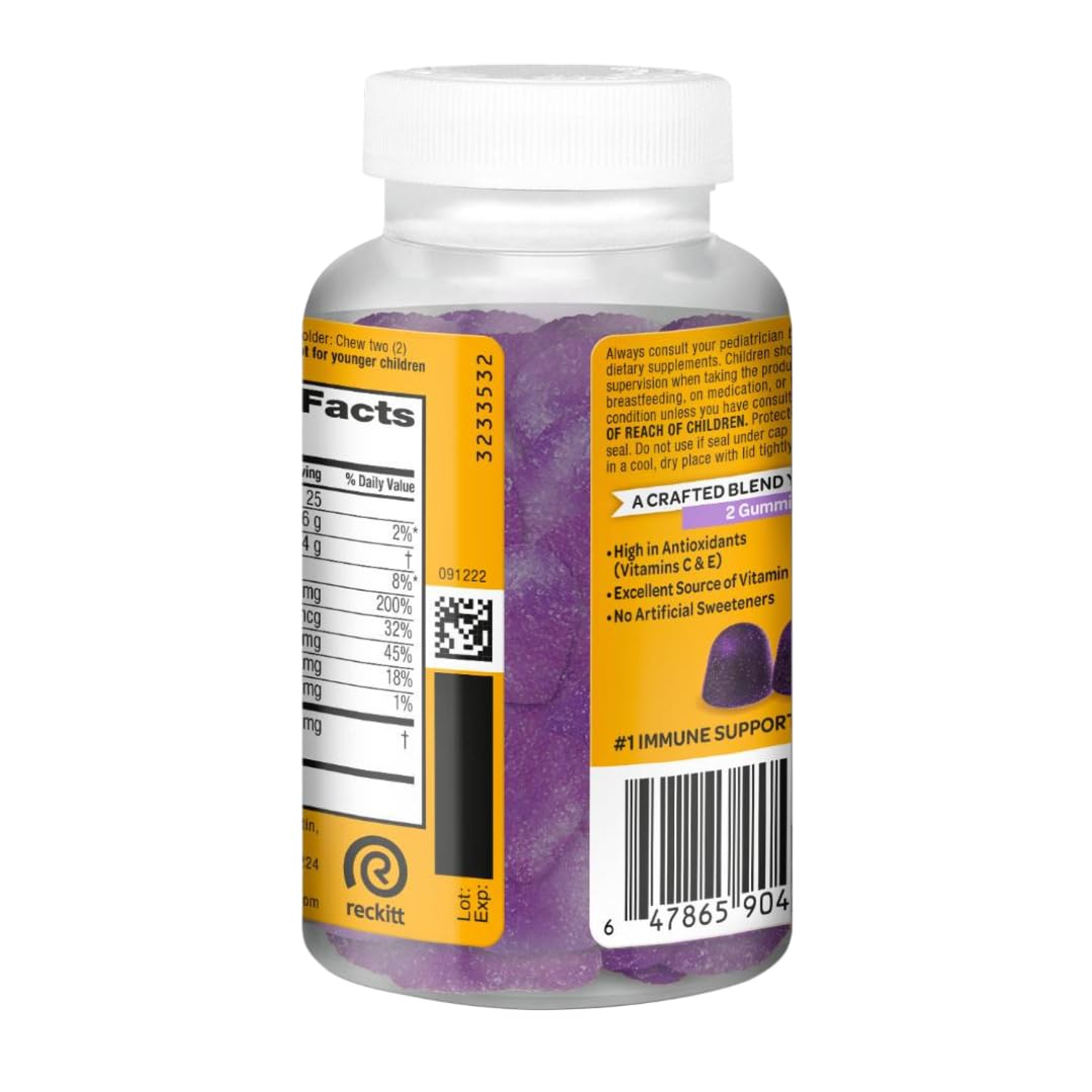 Airborne premium adult elderberry vitamins for daily immune defense supplement packaging details