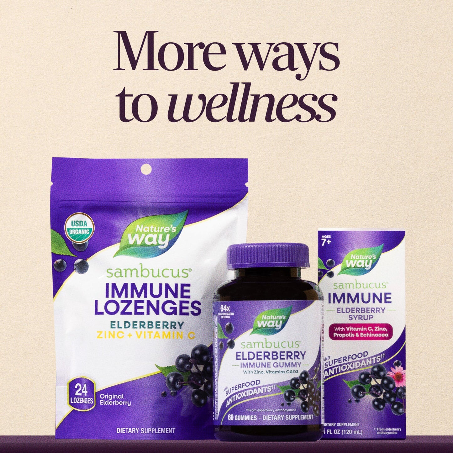Nature's Way Sambucus Elderberry Gummies family immune support lifestyle